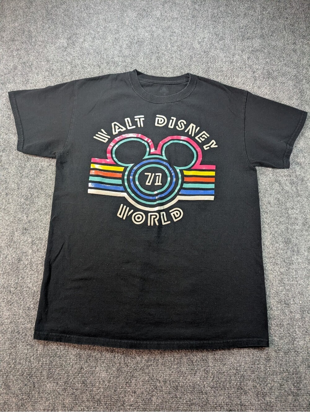 Walt Disney World 71 Black T-Shirt Medium Disney Parks Exclusive Retro